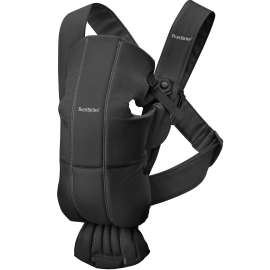 BabyBjorn - Marsupiu anatomic Mini, cu pozitii multiple de purtare, Black, Tesatura-Tricot