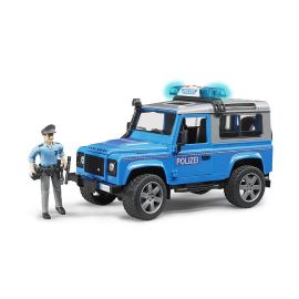 Bruder - Masina De Politie Land Rover Defender Cu Politist Si Accesorii