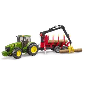 Bruder - Tractor John Deere 7930 Cu Remorca Forestiera Si 4 Busteni