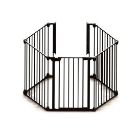 Tarc de siguranta modular cu 5 panouri, metal negru, Noma N94283