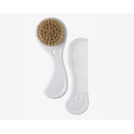 Perie si pieptan pentru bebelus ergonomic White Rotho-babydesign