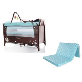 Pachet patut pliant Moni Sleepy New Blue si saltea pliabila MyKids