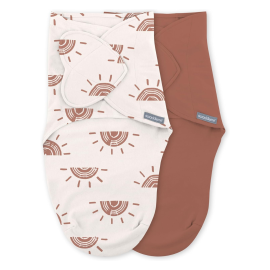 Ingenuity - Set 2 sisteme de infasare Swaddle Me 0-3 luni, colectia Monogram, Rising Sun
