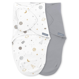 Ingenuity - Set 2 sisteme de infasare Swaddle Me 0-3 luni, colectia Monogram, Sunset Space