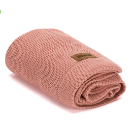 Patura tricotata Rose, 100% bumbac organic, 80x100 cm, Fillikid