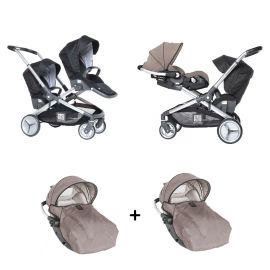 Carucior Gemeni Evolutwin 2 in 1 TS Negru-Bej
