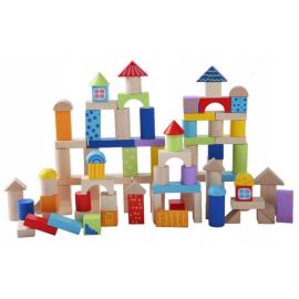 Cuburi din lemn Ecotoys (50 bucati)