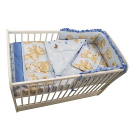 Lenjerie MyKids Teddy Hug Blue M1 4 Piese 120x60