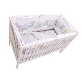 Lenjerie MyKids Teddy Love Stars 4+1 piese 120x60 cu Laterale Inalte