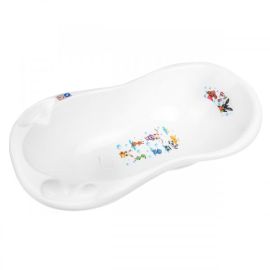 Cadita de baie bebe cu scurgere si senzor temperatura MyKids Bing 100 cm Alb