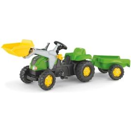 Tractor Cu Pedale Rolly Kid X Verde Cu Remorca Si Cupa
