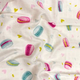 Scutec din muselina, macarons colorate 80x80cm, Kreis Design