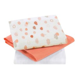 Set 3 paturici de muselina coral Clevamama 3016