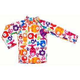 Tricou de baie Funny Fish marime 110-116 protectie UV Swimpy