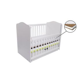 Patut Vessanti Como Balansoar Culisant - Alb Cu Verde + Saltea Cocos 7 Cm