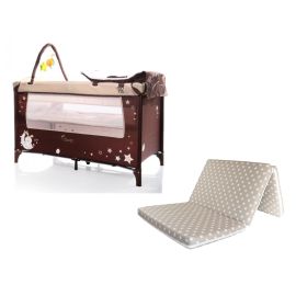 Pachet patut pliant Moni Sleepy New Bej si saltea pliabila MyKids