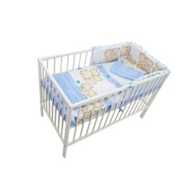 Lenjerie MyKids Teddy Friends Albastru 4 Piese M1 120x60