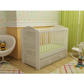 Patut cu sertar MYKIDS HAPPY cu leganare Alb-Antik A428
