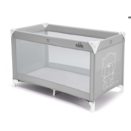 Patut pliant voiaj ultraportabil pentru copii "Sonno", usor de transportat, ideal pentru calatorii, material rezistent cu protectii laterale si saltea inclusa, Gri