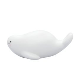 Lampa de veghe si veioza cu LED, lumina reglabila si functie oprire cronometrata, forma foca, alba, Lumilu Lazy Friends Seal, Reer 52240
