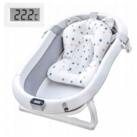 Cadita pliabila cu termometru si suport anatomic Genua Premium grey