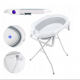 Cadita pliabila cu suport, cadru si scurgere Genua Plus Grey