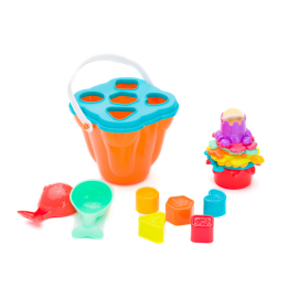 Galeata cu capac cu 15 piese de joaca, 18luni+ Fillikid