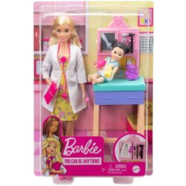 BARBIE CARIERE SET CU PAPUSA DOCTOR PEDIATRU BLONDA