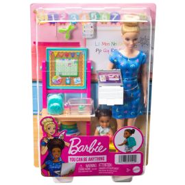 BARBIE CARIERE SET MOBILIER CU PAPUSA BLONDA PROFESOARA