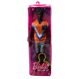 BARBIE PAPUSA BAIAT FASHIONISTAS BRUNET CU TRICOU PORTOCALIU