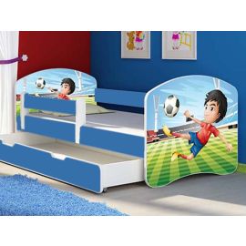 Patut Tineret MyKids Fotball cu Sertar si Saltea 140x70