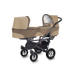 Carucior Pentru Gemeni MyKids Twinni Cappuccino 3 In 1