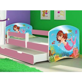 Patut Tineret MyKids Mermaid cu Sertar si Saltea 140x70