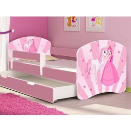 Patut Tineret MyKids Poney-Princess cu Sertar si Saltea 140x70