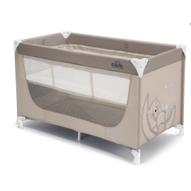 Patut pliant voiaj ultraportabil pentru copii "Pisolino", usor de transportat, ideal pentru calatorii, material rezistent cu protectii laterale si saltea inclusa, Bej