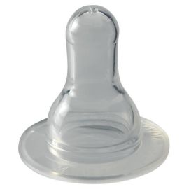 Set 2 tetine Cherry din silicon moale, forma rotunda, pentru biberoane standard, debit redus (S), de la 0 luni, nip 93003