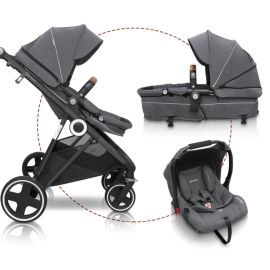 BabyGo - Carucior 3 in 1 Halime  – cadru Black