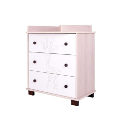 Comoda Drewex Giraffe - Natur cu Alb