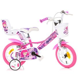 Bicicleta pentru copii Fairy DB-124RSN-09FY Dino Bikes, 12 inch, culoare roz cu alb