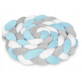 Protectie laterala pentru patut, impletita, 3 m, Ricokids 722101 - Albastru