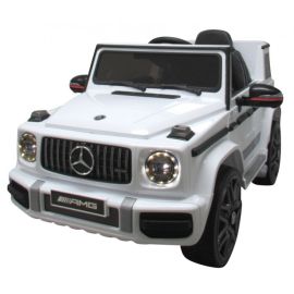 Masinuta electrica cu telecomanda, roti EVA, scaun piele Mercedes G63 - Alb