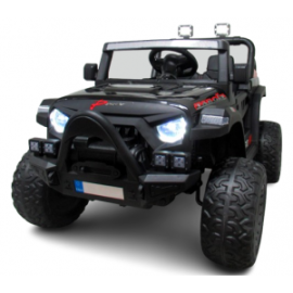 Masinuta electrica cu telecomanda Auto X16, 110x70x68 cm, varsta 1-5 ani, roti EVA, scaun din piele ECO, putere 90W, R-Sport - Negru