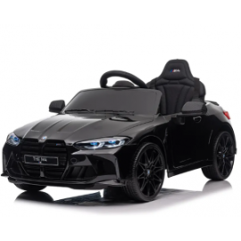 Masinuta electrica cu telecomanda BMW M4, 110x70x50 cm, varsta 1-5 ani, roti EVA, scaun din piele ECO, putere 90W - Negru