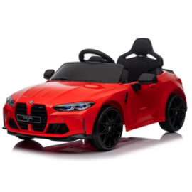 Masinuta electrica cu telecomanda BMW M4, 110x70x50 cm, varsta 1-5 ani, roti EVA, scaun din piele ECO, putere 90W - Rosu