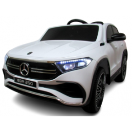 Masinuta electrica cu telecomanda, roti din spuma EVA, scaun din piele ecologica, varsta 1-5 ani, MERCEDES EQA250 - Alb