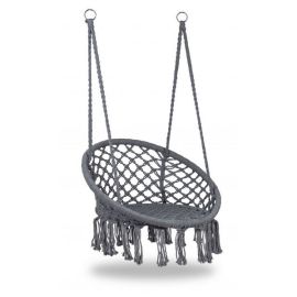 Leagan suspendat pentru interior/exterior, cu spatar, cuib de barza, gri, GW-076