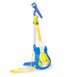 Chitara electrica si 2 microfoane pentru copii Ecotoys HC342076 - Albastru