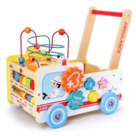 Antemergator educational din lemn ECOTOYS 2 in 1 Ambulanta HM015524