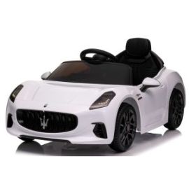 Masinuta electrica cu telecomanda MASERATI GranTurismo, 99x59.5x44 cm, varsta 1-4 ani, roti EVA, scaun din piele ECO, putere 90W - Alb