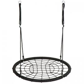 Leagan pentru copii rotund, tip cuib de barza, suspendat, 100 cm, Ecotoys MIR8015 - Negru
